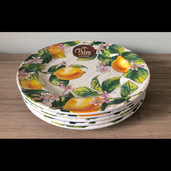 Palm Restaurant Lemon Melamine Plates - Picture 3 of 3